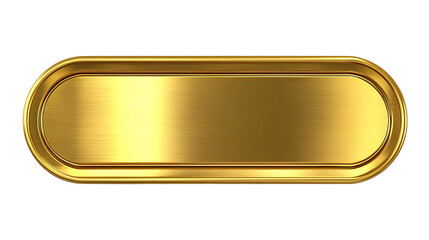 Gold metal plate with place for text isolated on white background. 3D 