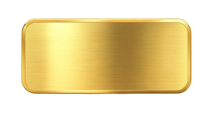 Gold metal plate with place for text isolated on white background. 3D 