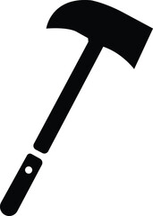 Black silhouette of a firefighter's axe on a white background , axe, firefighter, tool, safety