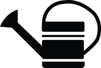 Black silhouette of a watering can on a white background , watering can, garden, plant, water, liquid