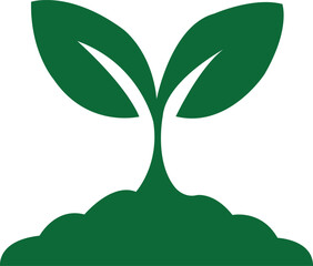 Green Sprout Growing from Soil Icon plant growth, sprout, plant, growth, seedling, leaf, leaves, green, 