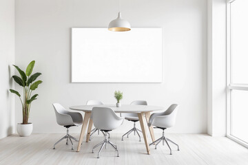 Office Meeting room mockup with white background.