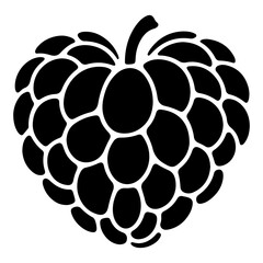 Black silhouette of a sugar apple for design