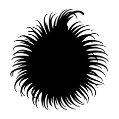 Silhouette of a fluffy round object, vector image