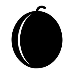 Melon silhouette, a delicious and refreshing fruit