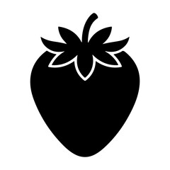 Strawberry silhouette, a sweet fruit design element