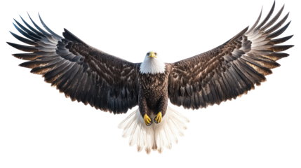 Snow sculpture of an eagle in flight ultra realistic high resolution on transparent background