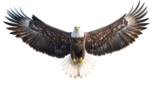 Snow sculpture of an eagle in flight ultra realistic high resolution on transparent background