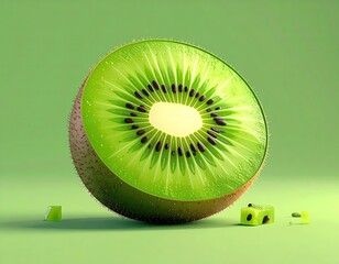 Kiwi slice, vibrant green (1)