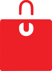 Red Shopping Bag Icon on White Background commerce,  shopping bag, bag,  commerce,