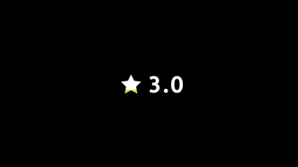 A single yellow star with a thin white border and a small yellow section is displayed next to the number 3.0 on a black background