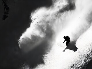 Powder Rush – モノクロの世界を駆けるスキーヤー