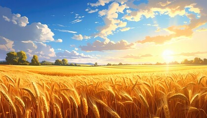 Golden wheat field at sunset (4)