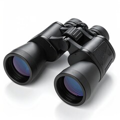 Black binoculars on white background (2)