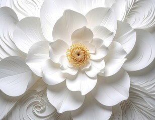 Large, detailed white paper flower