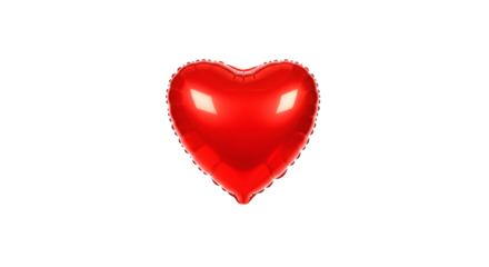 Red heart balloon love romance valentines day celebration party decoration symbol affection romantic isolated on transparent background