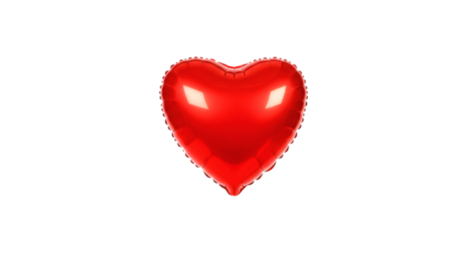 Red heart balloon love romance valentines day celebration party decoration symbol affection romantic isolated on transparent background - Powered by Adobe