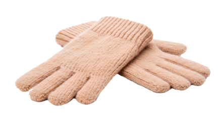 Beige gloves winter gloves knitted gloves warm gloves fashion gloves hand wear winter accessories apparel on transparent background