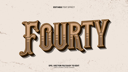 Fourty editable text effect. Simple classic text style.