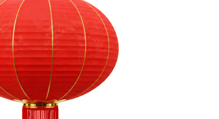 Red lantern chinese new year decoration celebration traditional culture asia festive bright oriental on transparent background