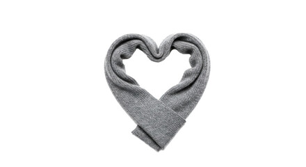Gray scarf love heart valentines day gift winter fashion accessory soft knitwear cozy apparel warm stylish on transparent background