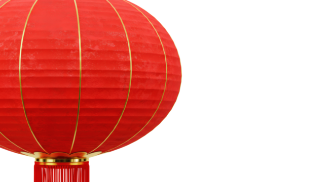 Red lantern chinese new year decoration celebration traditional culture asia festive bright oriental on transparent background