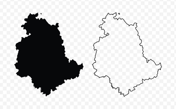 Vector map illustration of the Umbria region of Italy, showing silhouette and outline sketch.