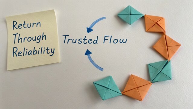 Creative Visual Representation of Trust and Reliability in Business Concepts with Colorful Origami Elements