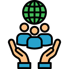Social Responsibility lineal color icon