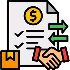 Trade Document lineal color icon