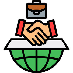Business Cooperation lineal color icon