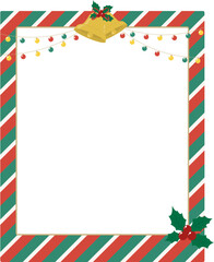 Merry Christmas Photo Frame Template with Seasonal Elements