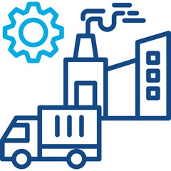 Supply Chain Management line color icon