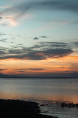 Scenic View of Lake at Sunset