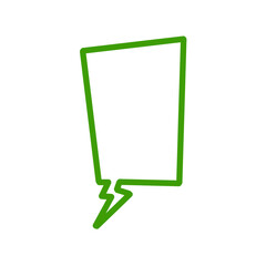 Yellow lightning speech bubble outline for comic and energetic design / コミックやエネルギッシュなデザインに使える稲妻型吹き出し線画