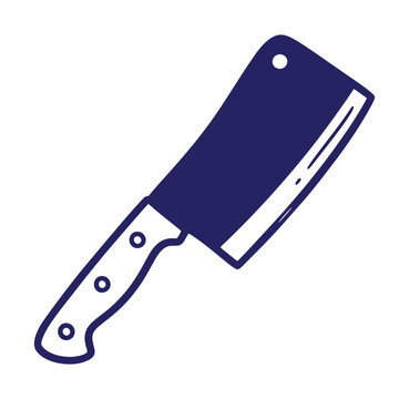 blue cleaver knife isolated on white clip art preview