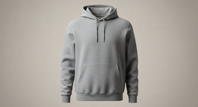 Clean gray unisex hoodie mockup ready for your brand design and customization, perfect for fashion mockups and apparel promotion.