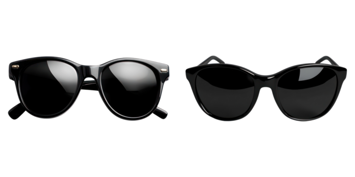 Stylish black sunglasses, perfect for any occasion. These sunglasses are a classic accessory that never goes out of style. The frame and lenses create a sleek and modern aesthetic.