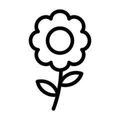Line icon of flower symbolizing innocence and growth