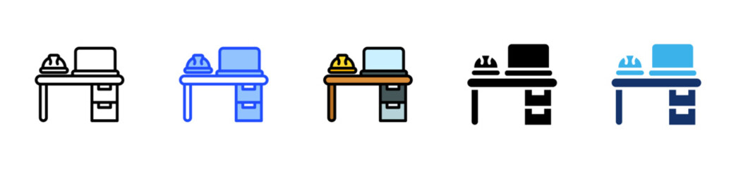 Hard Hat Icon Collection With Multiple Styles