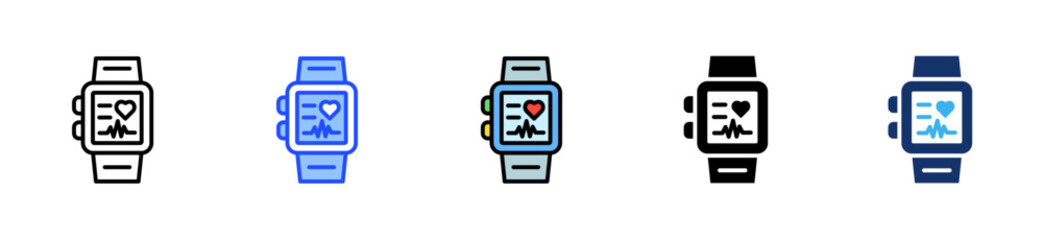 Health Watch Icon Collection With Multiple Styles