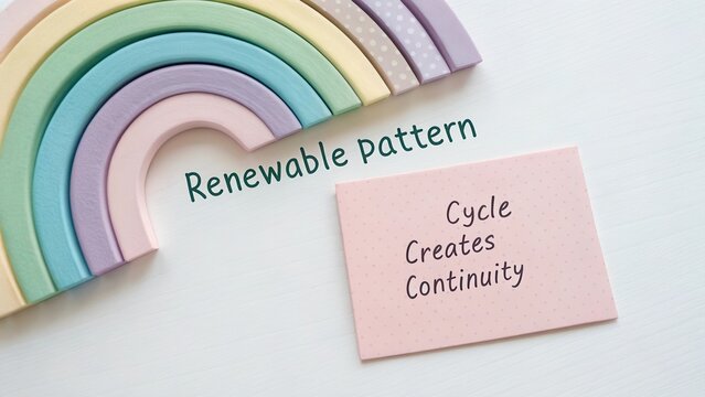 Colorful Renewable Pattern with Soft Pastel Arches and Motivational Phrase Creating a Calm and Inspiring Atmosphere