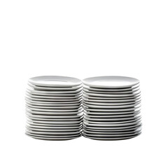 Obraz premium Neatly Stacked Plates: A Study in Cleanliness and Organization for Meal Services