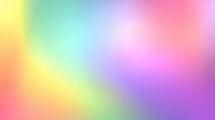 Obraz premium A vibrant, colorful gradient blending pastel shades of pink, blue, yellow, and green, a dreamy abstract background, blurred rainbow background