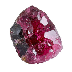 Raw rhodolite garnet specimen showing the rough crystalline structure