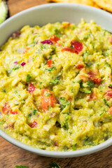 Homemade Organic Green Avocado Guacamole