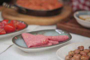 Freshly prepared dishes featuring meat and vegetables
