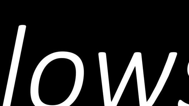 A close up of the word lows in white against a black background in a simple and clean design