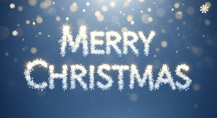 Sparkling merry christmas wishes with snowflake text on a festive blue background perfect for holiday greetings and seasonal celebrations and winter events