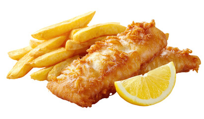 Crispy fried fish and chips with lemon (1)